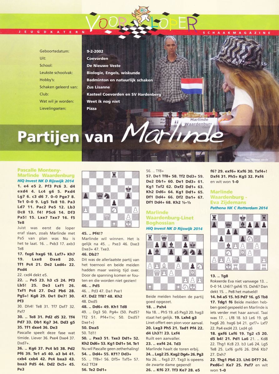 Partijen van Marlinde, Schaakmagazine oktober 2014